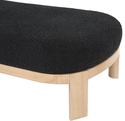 Dimple Black Boucle Fabric Chaise/Bench Black