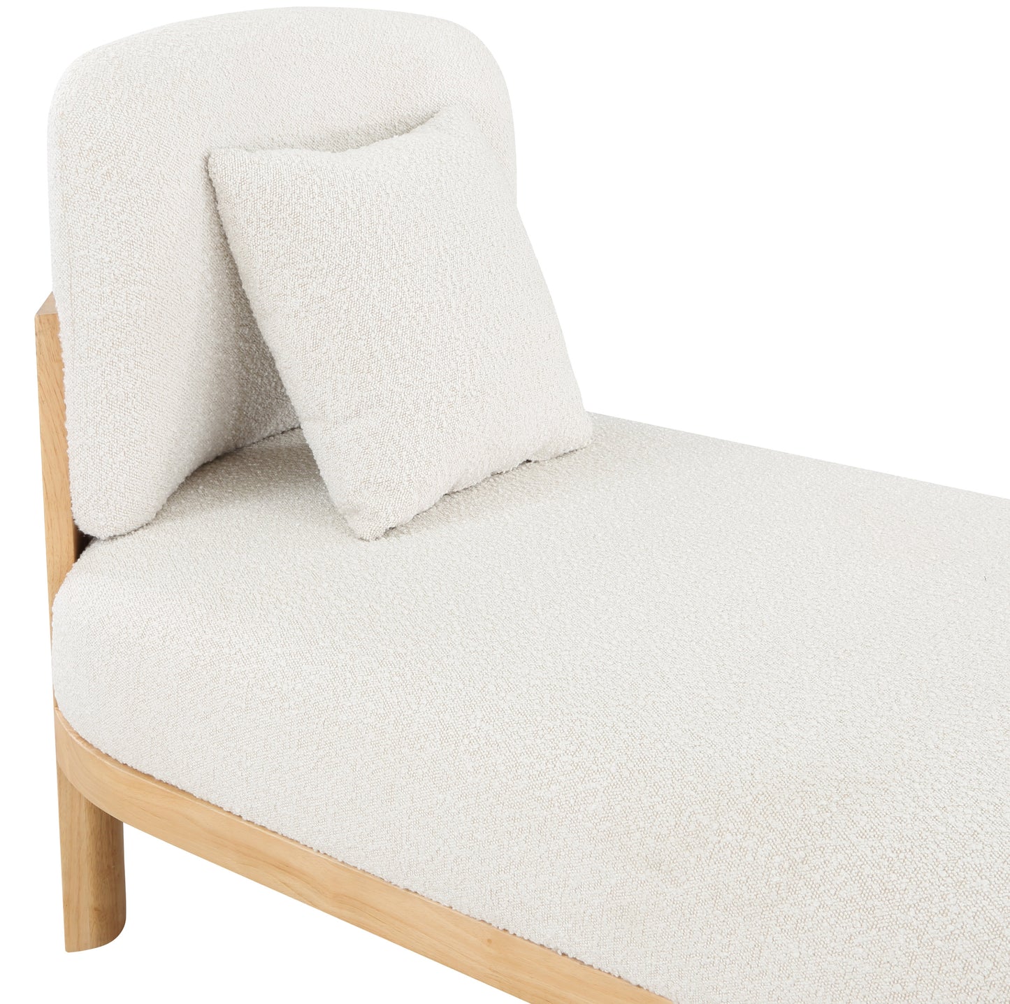 dimple cream boucle fabric chaise/bench cream