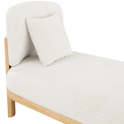 Dimple Cream Boucle Fabric Chaise/Bench Cream