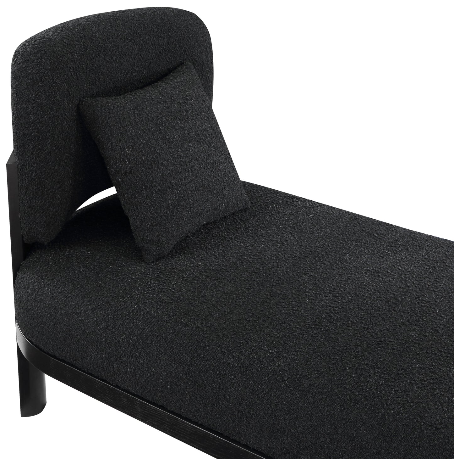 dimple black boucle fabric chaise/bench black