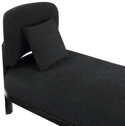 Dimple Black Boucle Fabric Chaise/Bench Black