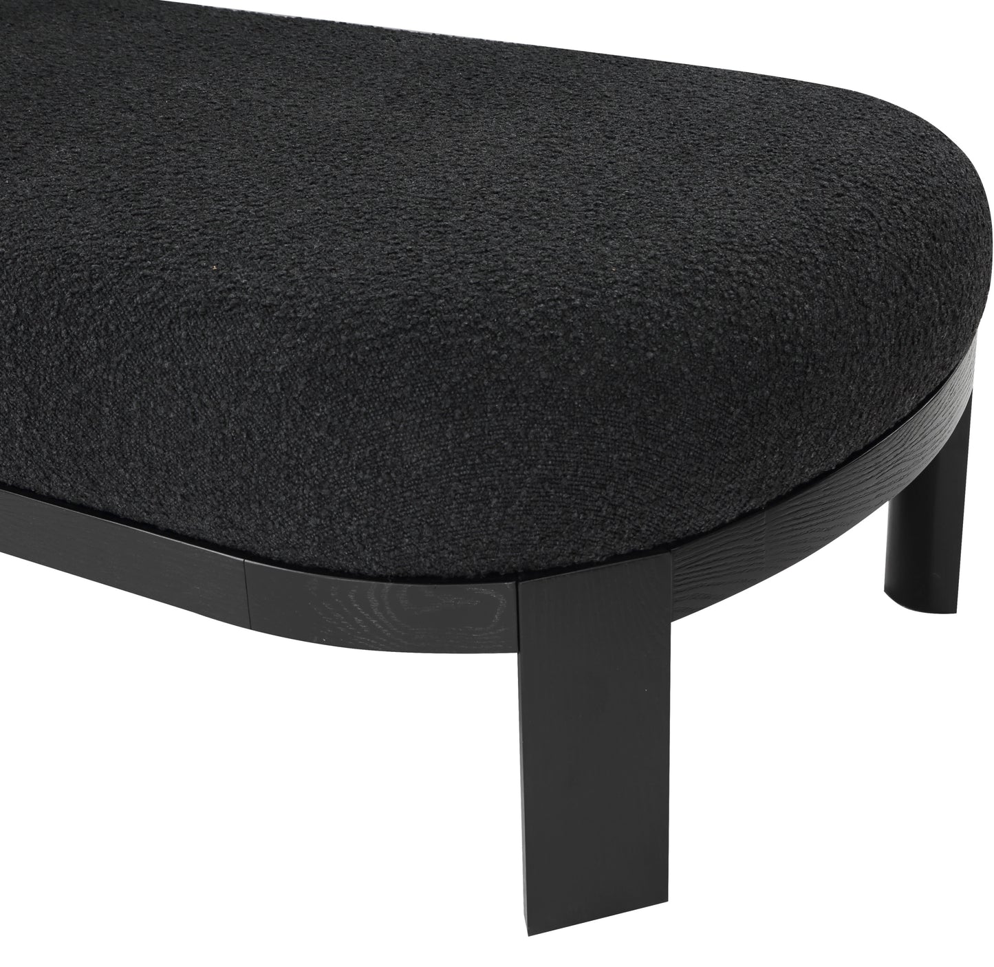 dimple black boucle fabric chaise/bench black