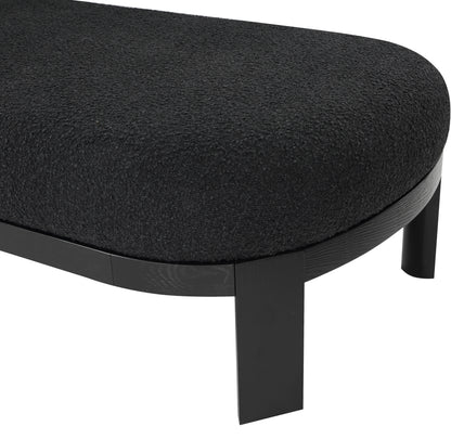 Dimple Black Boucle Fabric Chaise/Bench Black