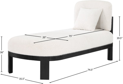 Kelvin Cream Boucle Fabric Chaise/Bench