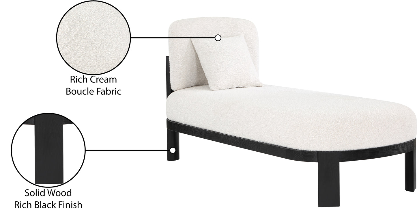 kelvin cream boucle fabric chaise/bench