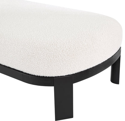 Kelvin Cream Boucle Fabric Chaise/Bench