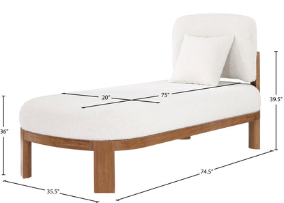 Kelvin Cream Boucle Fabric Chaise/Bench