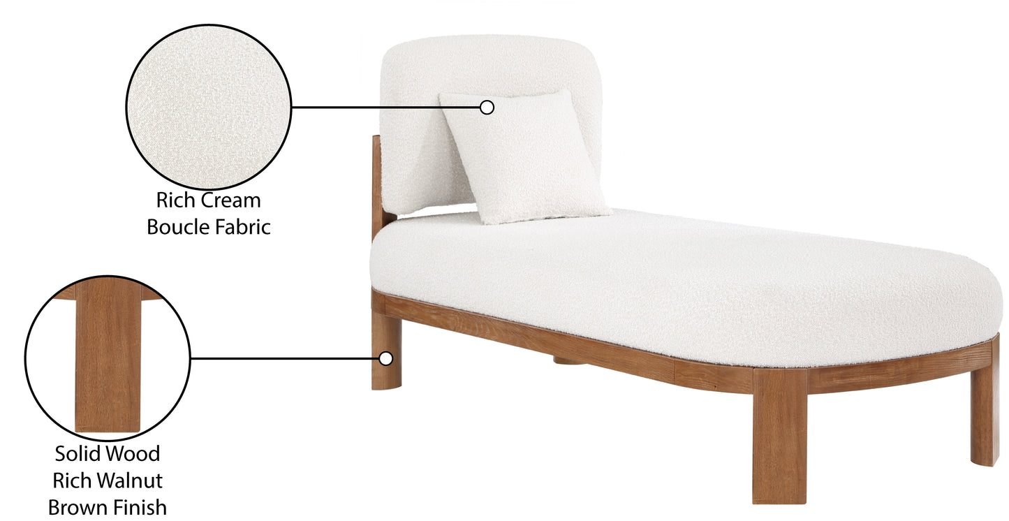 kelvin cream boucle fabric chaise/bench