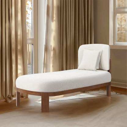 Kelvin Cream Boucle Fabric Chaise/Bench