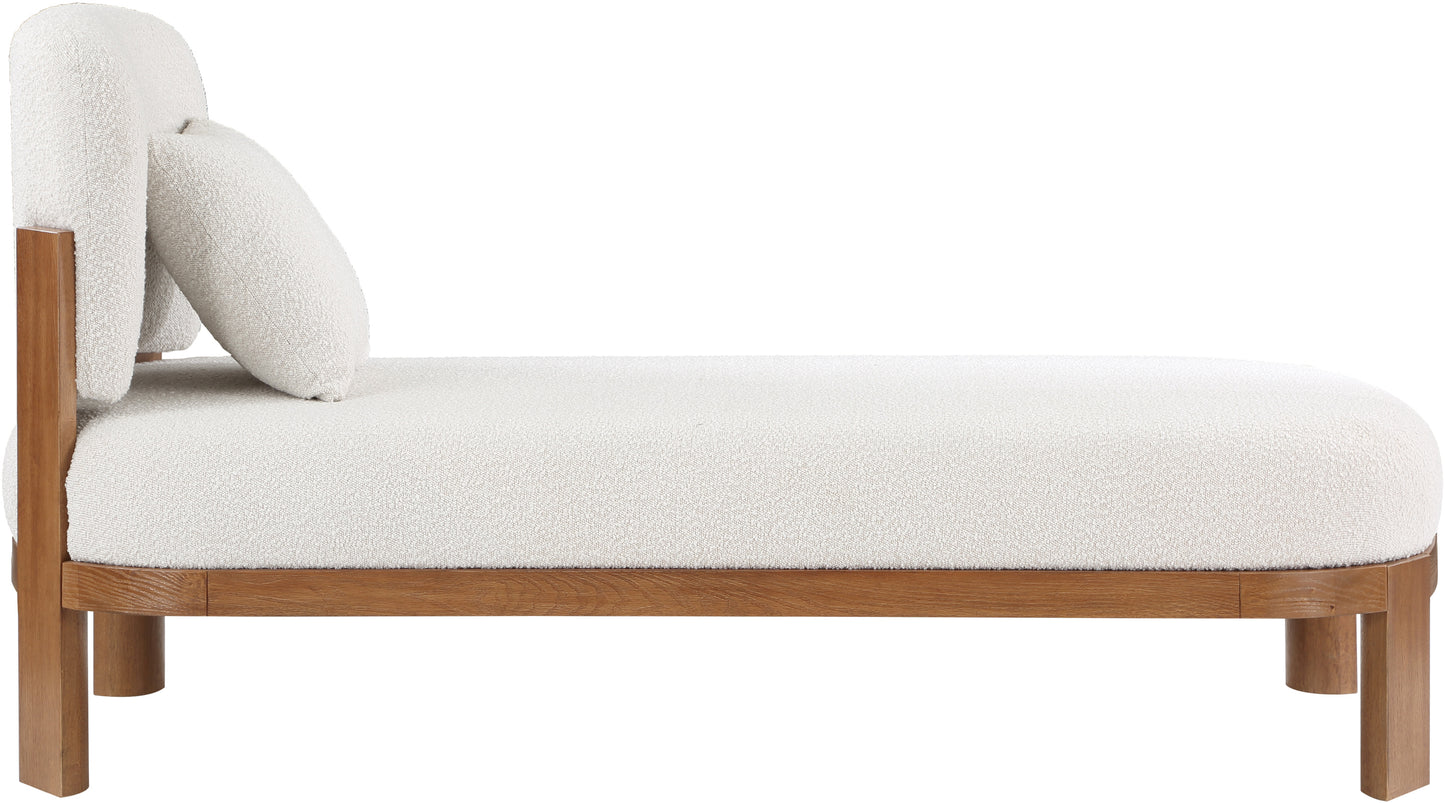 kelvin cream boucle fabric chaise/bench