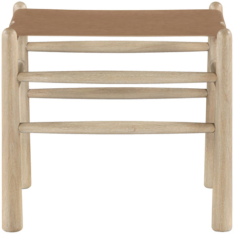 Faye Brown Vegan Leather Upholstered Bench, 1 Piece
