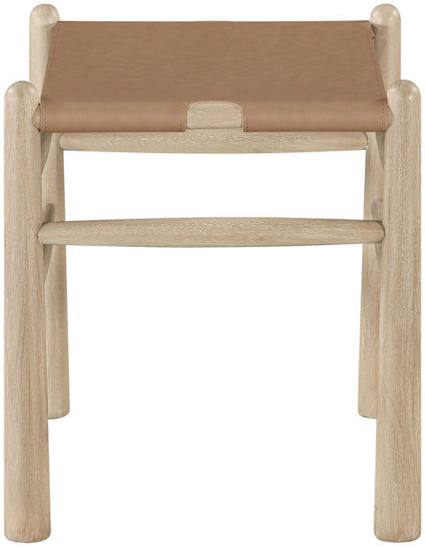 Faye Brown Vegan Leather Upholstered Bench, 1 Piece