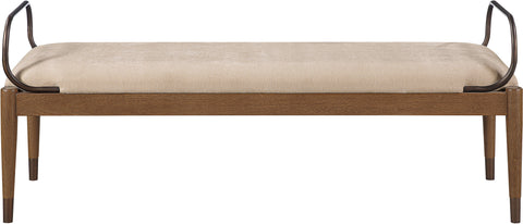 Harper Beige Fabric Upholstered Bench, 1 Piece