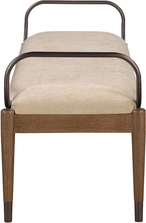 Harper Beige Fabric Upholstered Bench, 1 Piece
