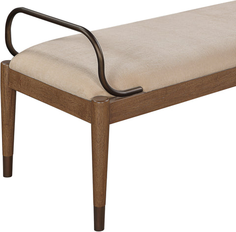 Harper Beige Fabric Upholstered Bench, 1 Piece