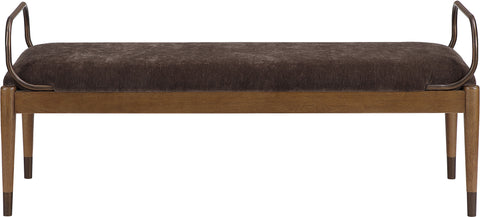 Harper Brown Fabric Upholstered Bench, 1 Piece