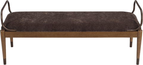 Harper Brown Fabric Upholstered Bench, 1 Piece