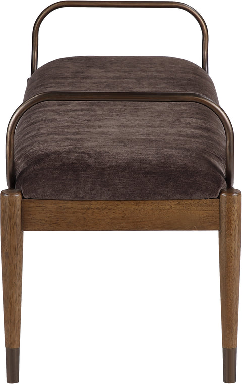 Harper Brown Fabric Upholstered Bench, 1 Piece
