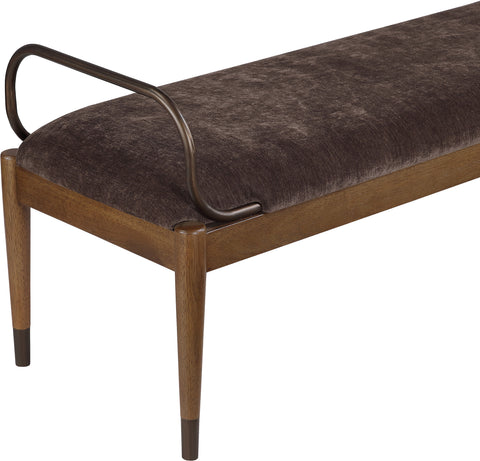 Harper Brown Fabric Upholstered Bench, 1 Piece