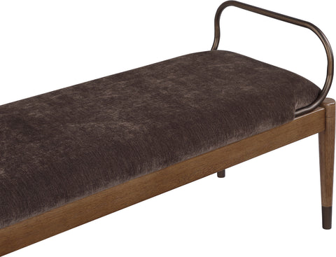 Harper Brown Fabric Upholstered Bench, 1 Piece