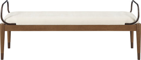 Harper Cream Fabric Upholstered Bench, 1 Piece