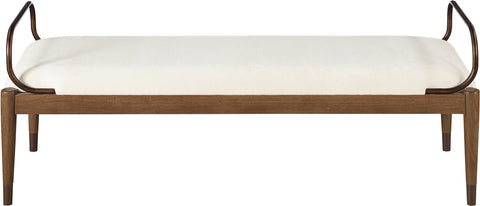 Harper Cream Fabric Upholstered Bench, 1 Piece