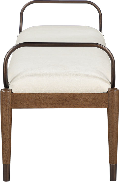 Harper Cream Fabric Upholstered Bench, 1 Piece