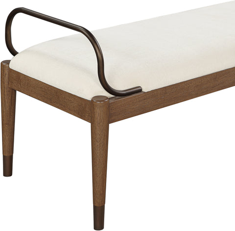 Harper Cream Fabric Upholstered Bench, 1 Piece