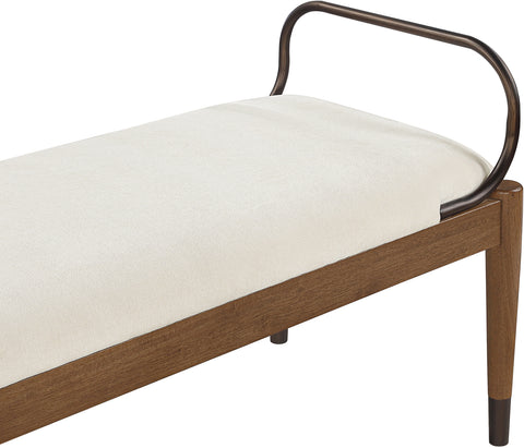Harper Cream Fabric Upholstered Bench, 1 Piece