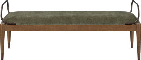 Harper Green Fabric Upholstered Bench, 1 Piece