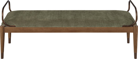 Harper Green Fabric Upholstered Bench, 1 Piece