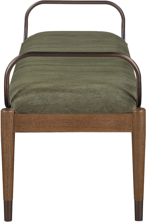Harper Green Fabric Upholstered Bench, 1 Piece