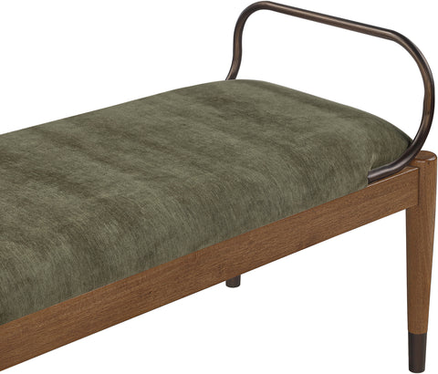 Harper Green Fabric Upholstered Bench, 1 Piece