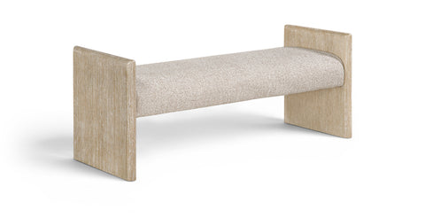 Opal Beige Fabric Upholstered Bench, 1 Piece