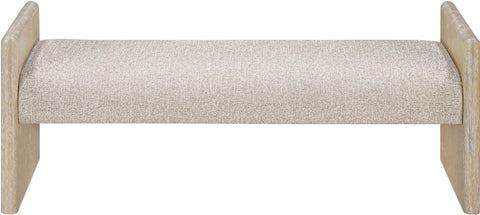 Opal Beige Fabric Upholstered Bench, 1 Piece