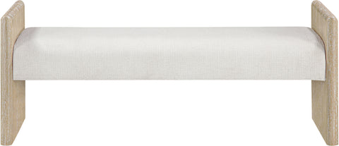 Opal Cream Fabric Upholstered Bench, 1 Piece