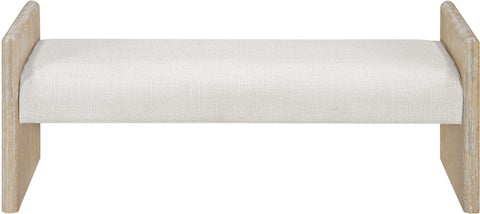 Opal Cream Fabric Upholstered Bench, 1 Piece