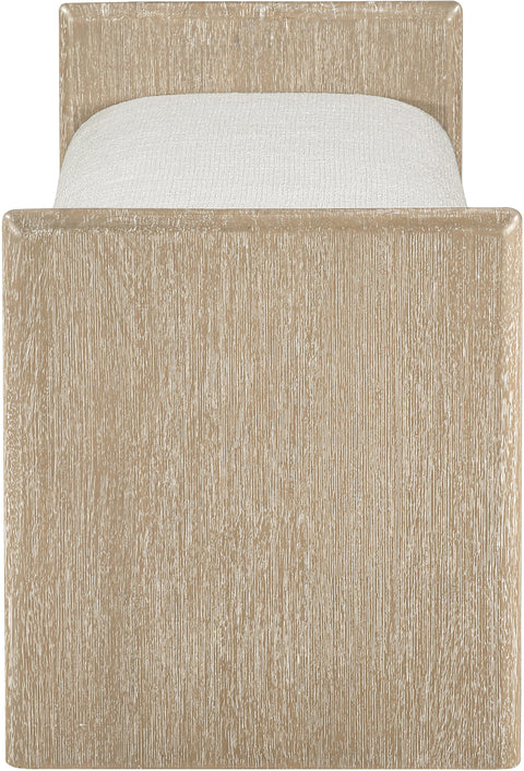 Opal Cream Fabric Upholstered Bench, 1 Piece