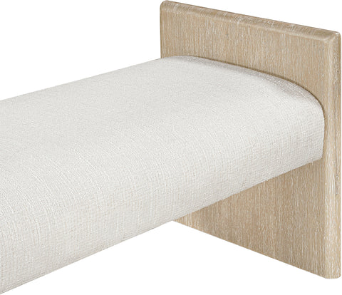 Opal Cream Fabric Upholstered Bench, 1 Piece
