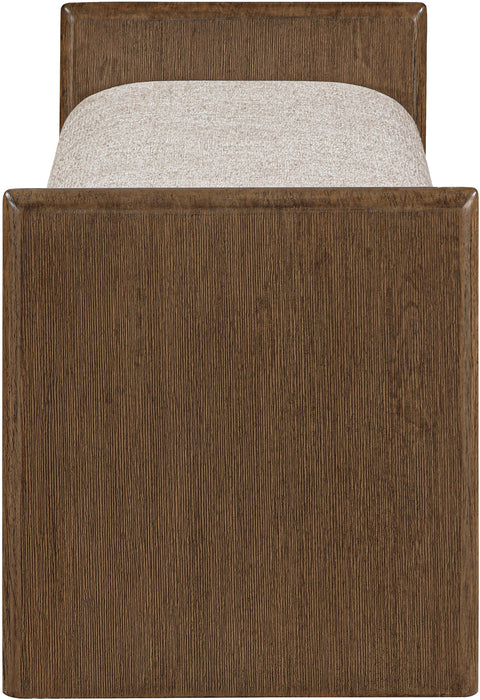 Opal Beige Fabric Upholstered Bench, 1 Piece (Style 2)
