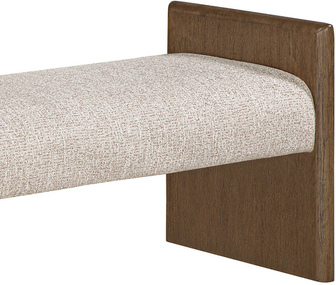 Opal Beige Fabric Upholstered Bench, 1 Piece (Style 2)
