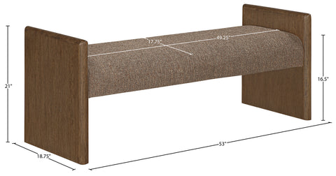 Opal Brown Fabric Upholstered Bench, 1 Piece