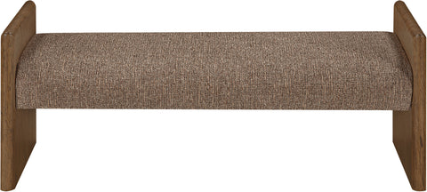 Opal Brown Fabric Upholstered Bench, 1 Piece