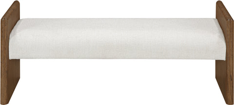 Opal Cream Fabric Upholstered Bench, 1 Piece (Style 2)