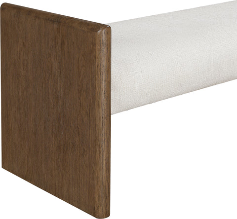 Opal Cream Fabric Upholstered Bench, 1 Piece (Style 2)