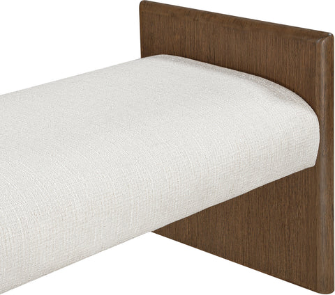 Opal Cream Fabric Upholstered Bench, 1 Piece (Style 2)