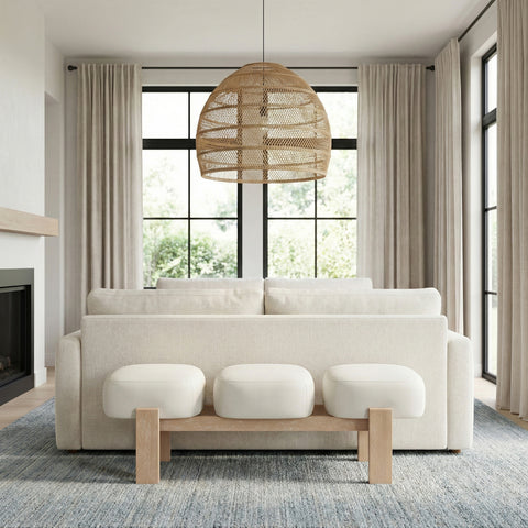 Mira Cream Vegan Leather Upholstered Bench, 1 Piece
