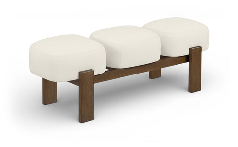 Mira Cream Vegan Leather Upholstered Bench, 1 Piece (Style 2)