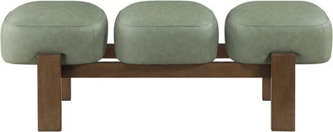 Mira Green Vegan Leather Upholstered Bench, 1 Piece