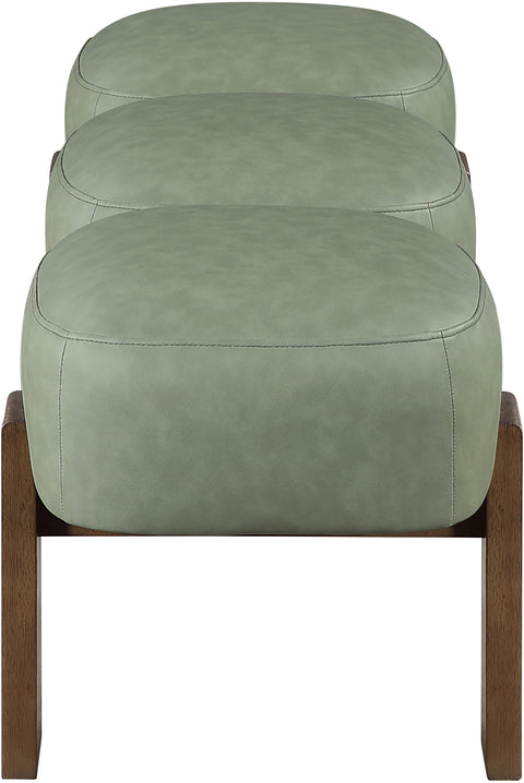 Mira Green Vegan Leather Upholstered Bench, 1 Piece